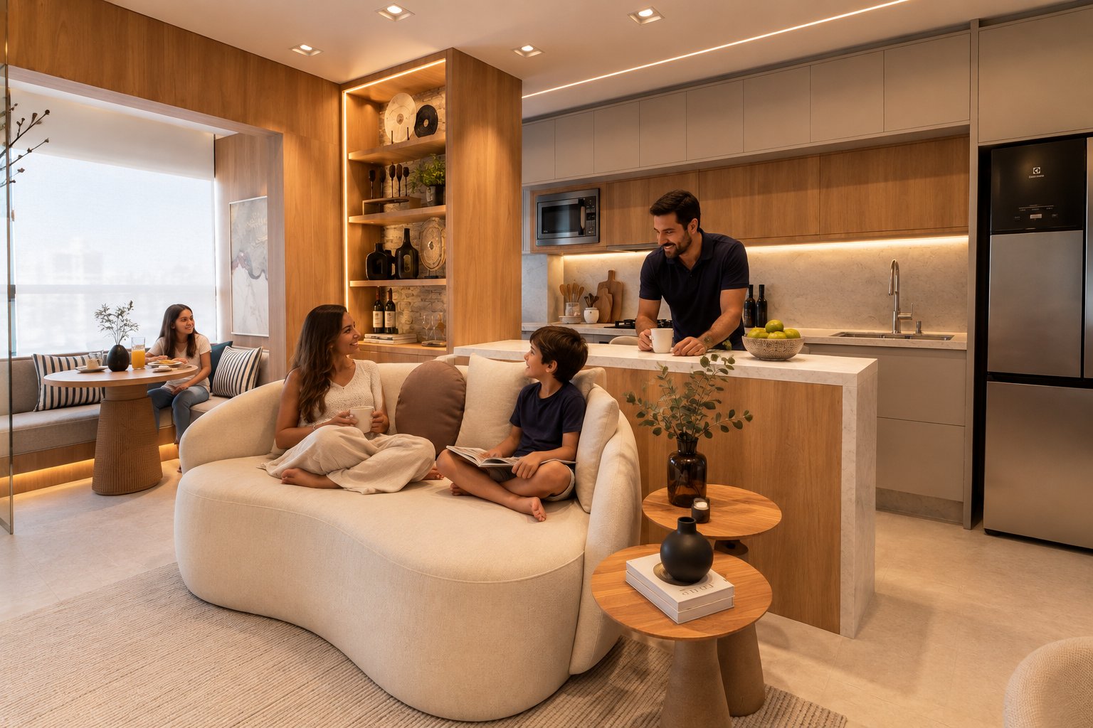 Living do apartamento decorado